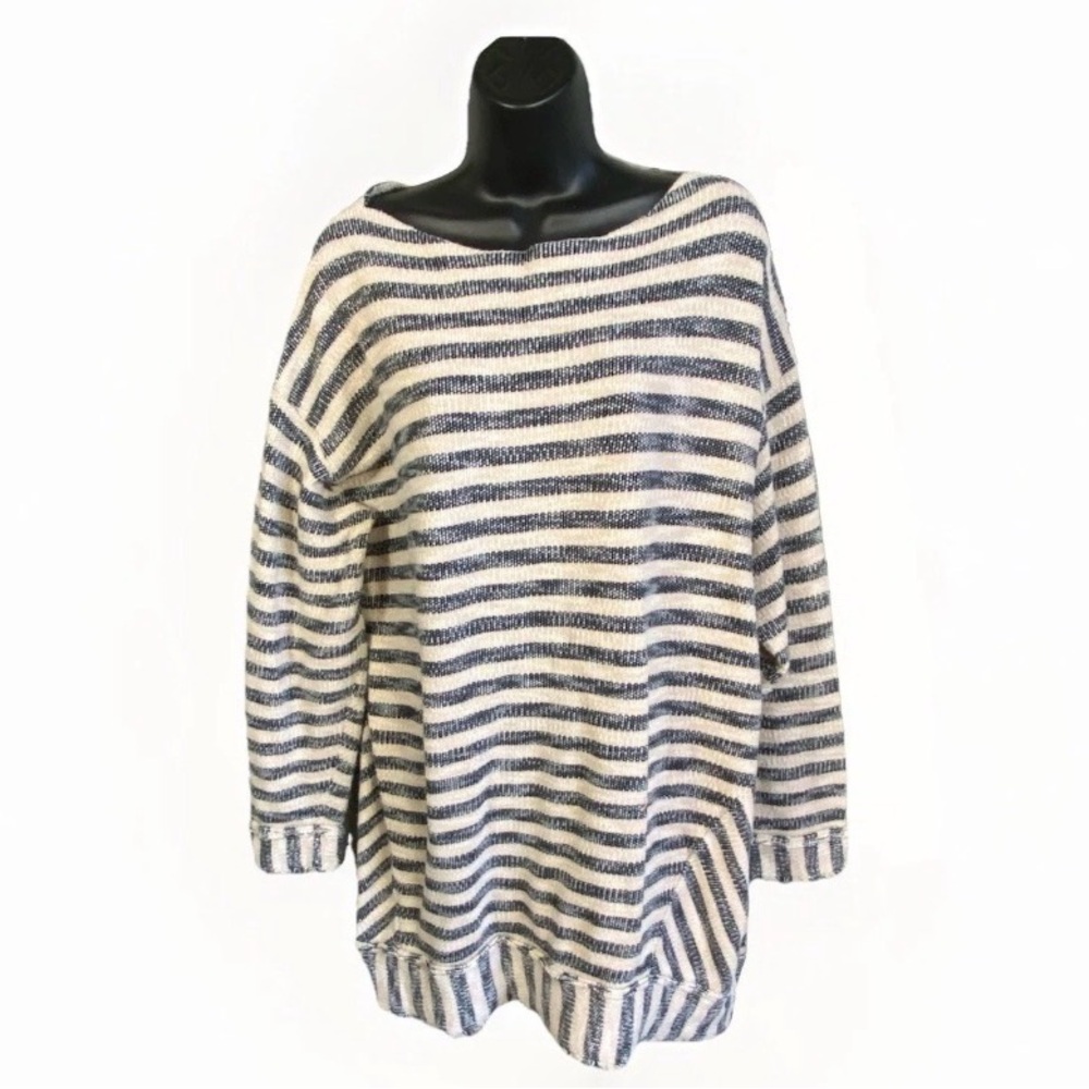 Soft Surroundings Sweater Womens 2XL 100% Cotton Stripe Nautical Coastal Grandma